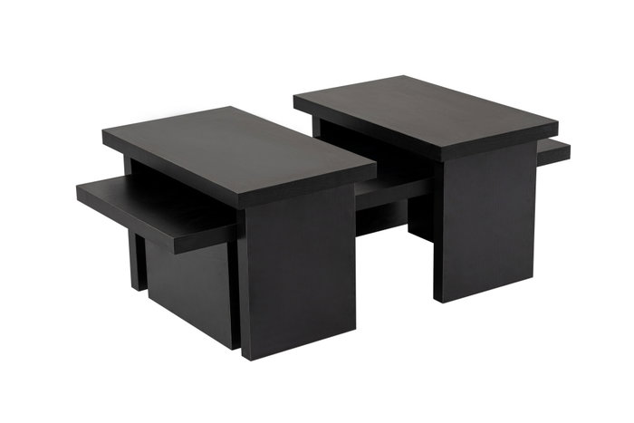 Nordure Mesa de Café Madera Negra 110x30x45 cm Mesa Pequeña 25x39.3x60 cm Tablero Melamina